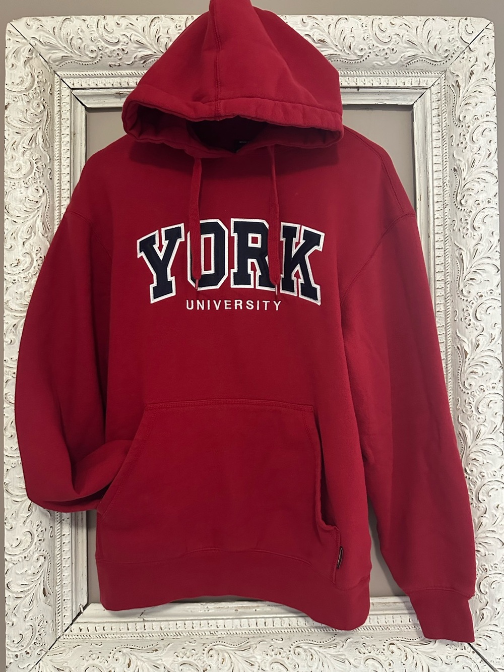 York University Red Hoodie Sweatshirt. Size S